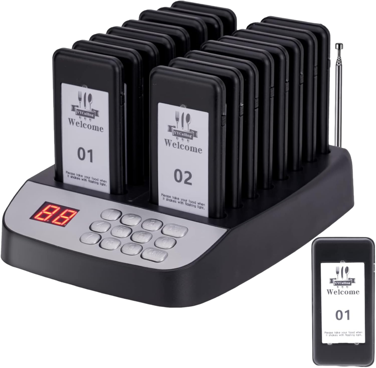 16 PCS Restaurant Pager,Pagers for Restaurants 16 Guest Pagers,Buzzers